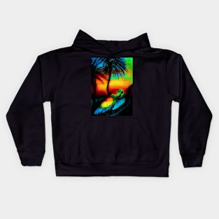 TROPICAL PARROT SUNSET Kids Hoodie